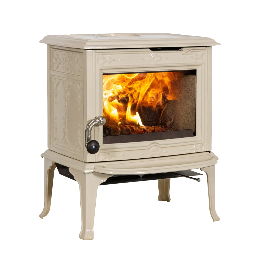 Ädelvit emalj_braskamin_gjutjärn_Jötul