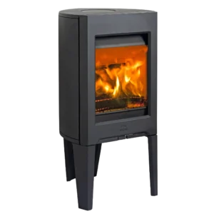 Jøtul F 162 med ben utan sidoglas, svart lack