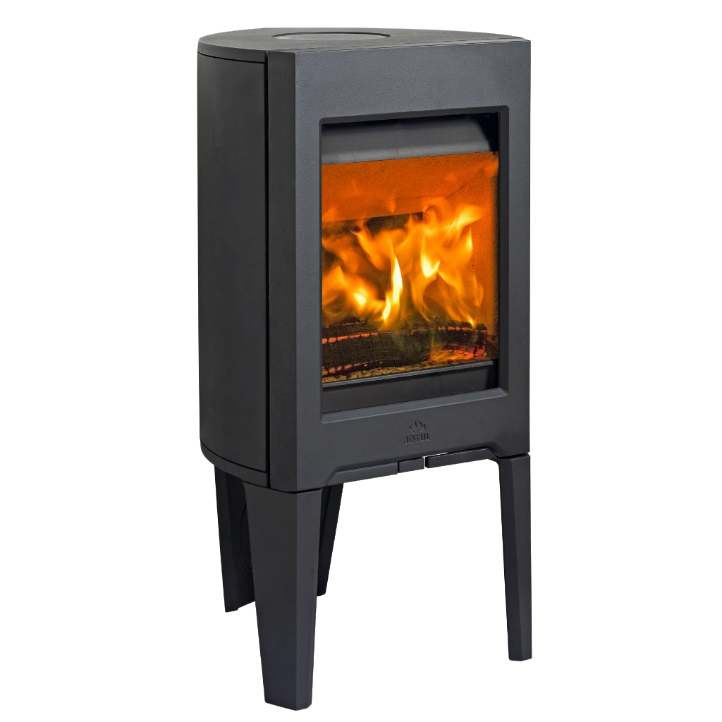 Jøtul F 162 med ben utan sidoglas, svart lack