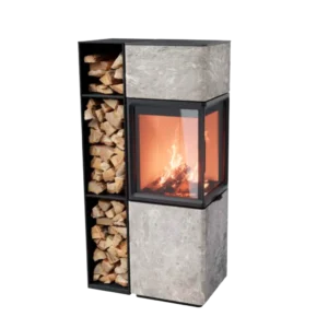 Contura 410T med vedfack